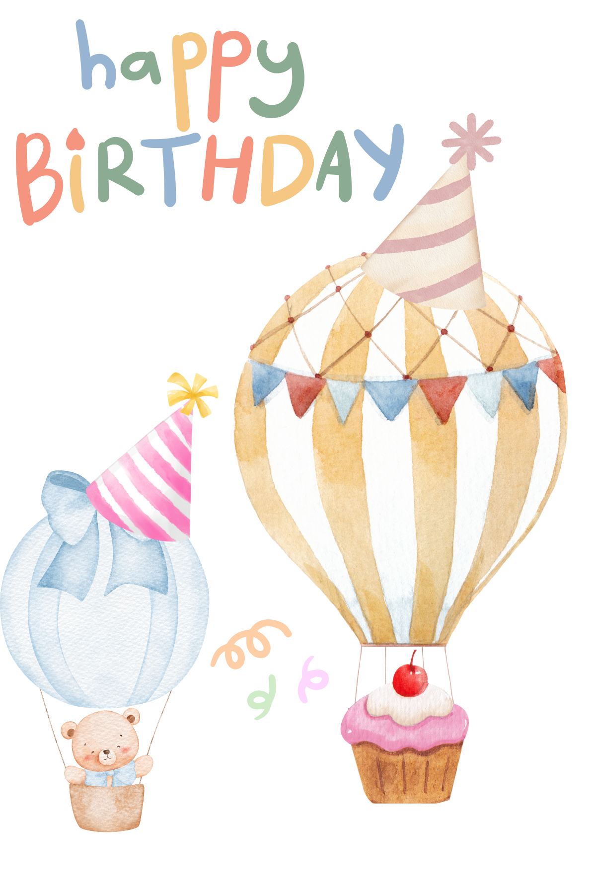 Happy Birthday - Hot Air Balloons