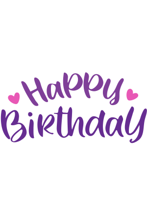 Simple Purple Happy Birthday