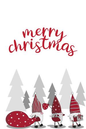 Merry Christmas Gnomes and Trees